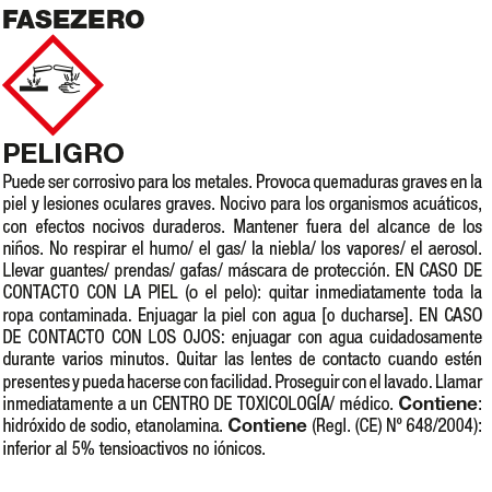 Garrafa de detergent decapant preparador concentrat 1L Fila FASEZERO