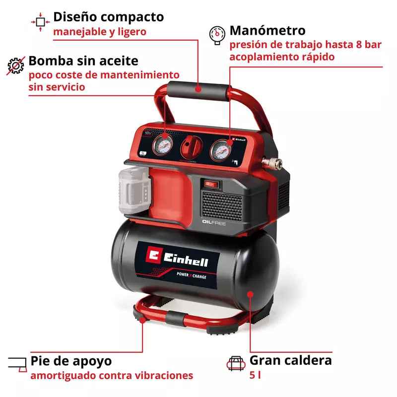 Compressor d’aire amb bateria TE-AC 18/75 Li OF-Solo