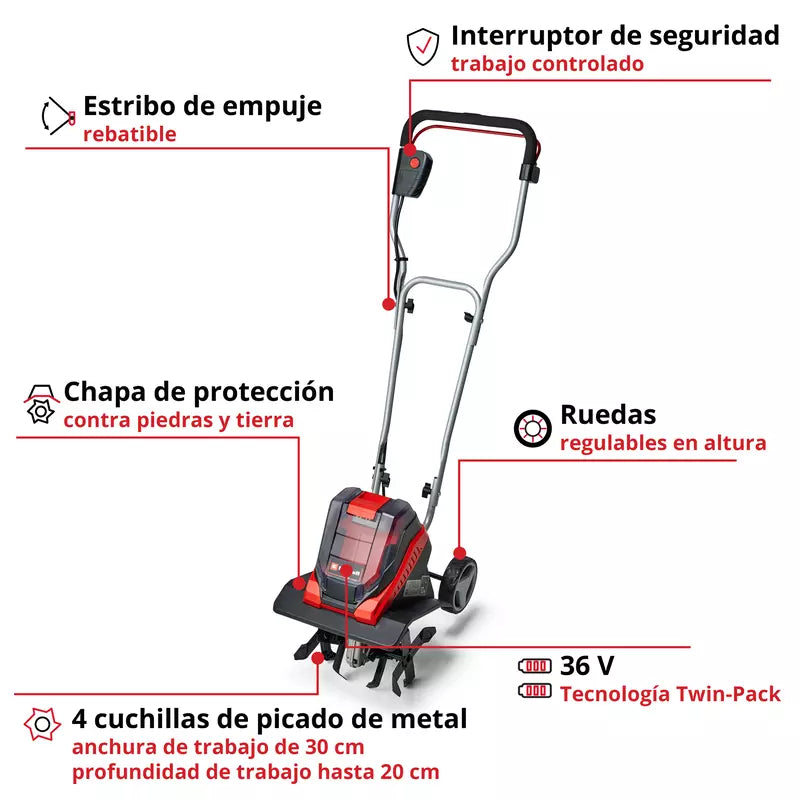 Arada de terra amb bateria de 18 V Einhell GE-CR 30