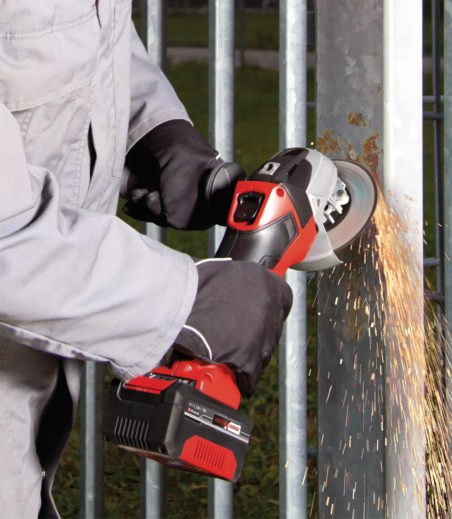 Esmoladora angular de 115 mm 18V amb bateria i carregador Einhell TC-AG 18/115 Li