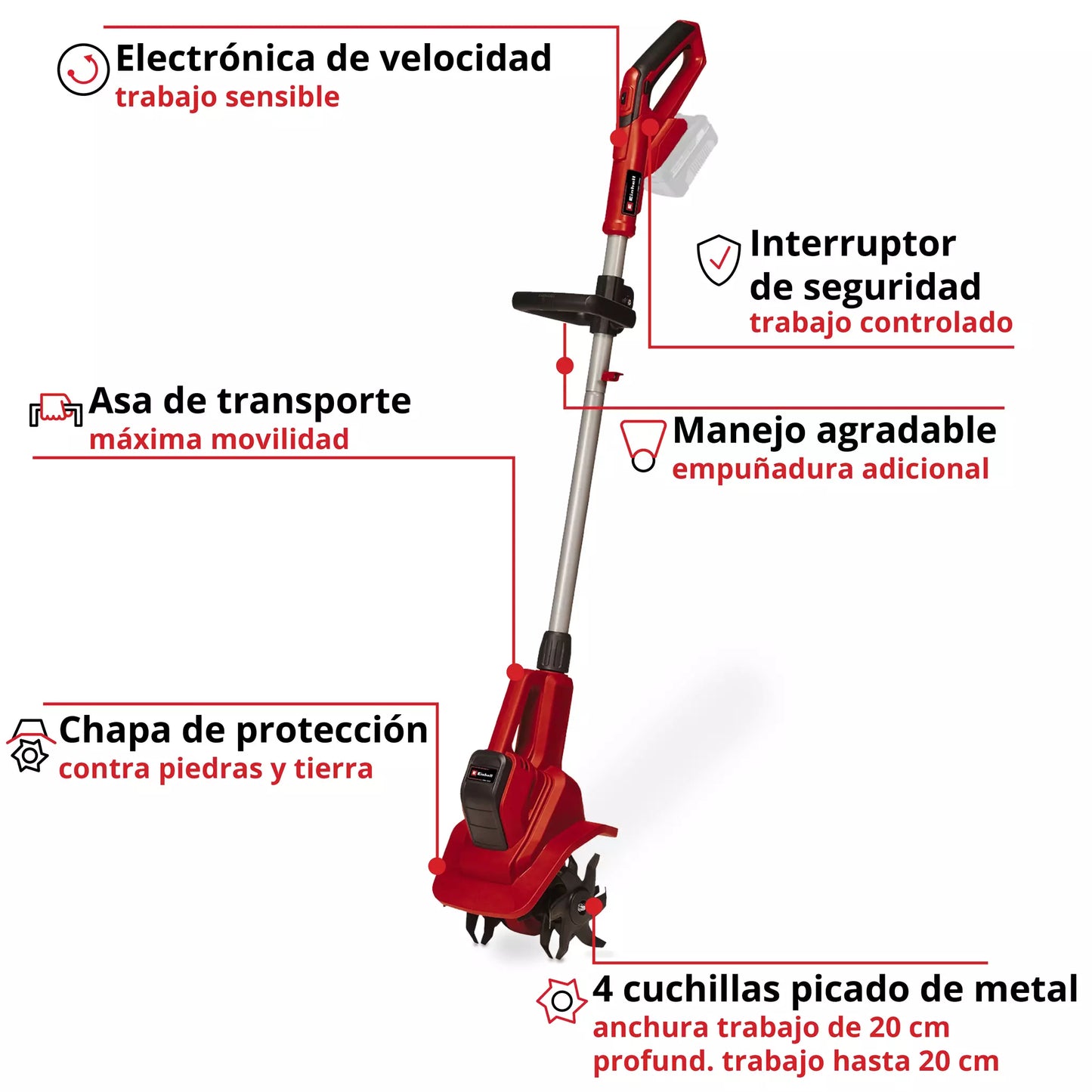Arada de terra amb bateria 18V GE-CR 18/20 Li E - Solo Einhell