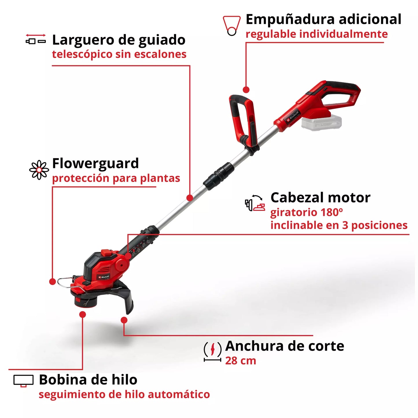Podadora amb bateria 18V GE-CT 18/28 Li TC-Solo Einhell
