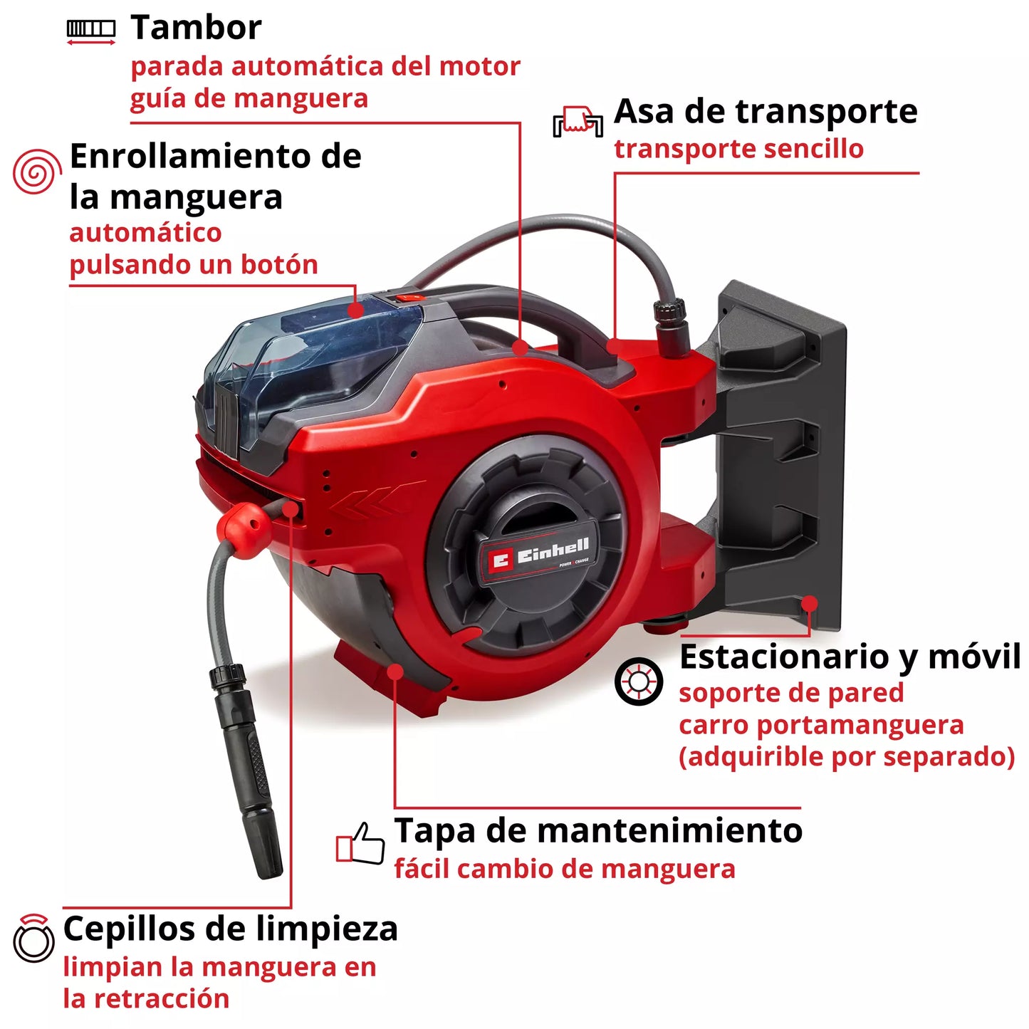 Enrotllador de mànega amb bateria GE-HR 18/30 Li-Solo Einhell