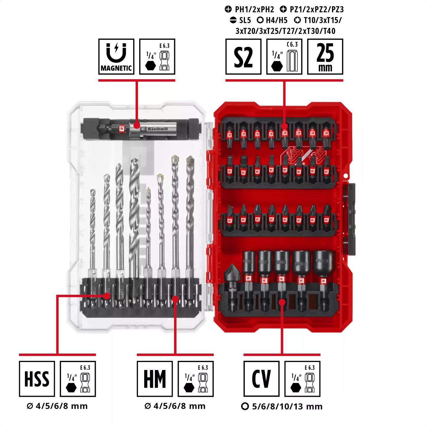 Joc de puntes i broques M-CASE 39pcs LS Einhell 49108763