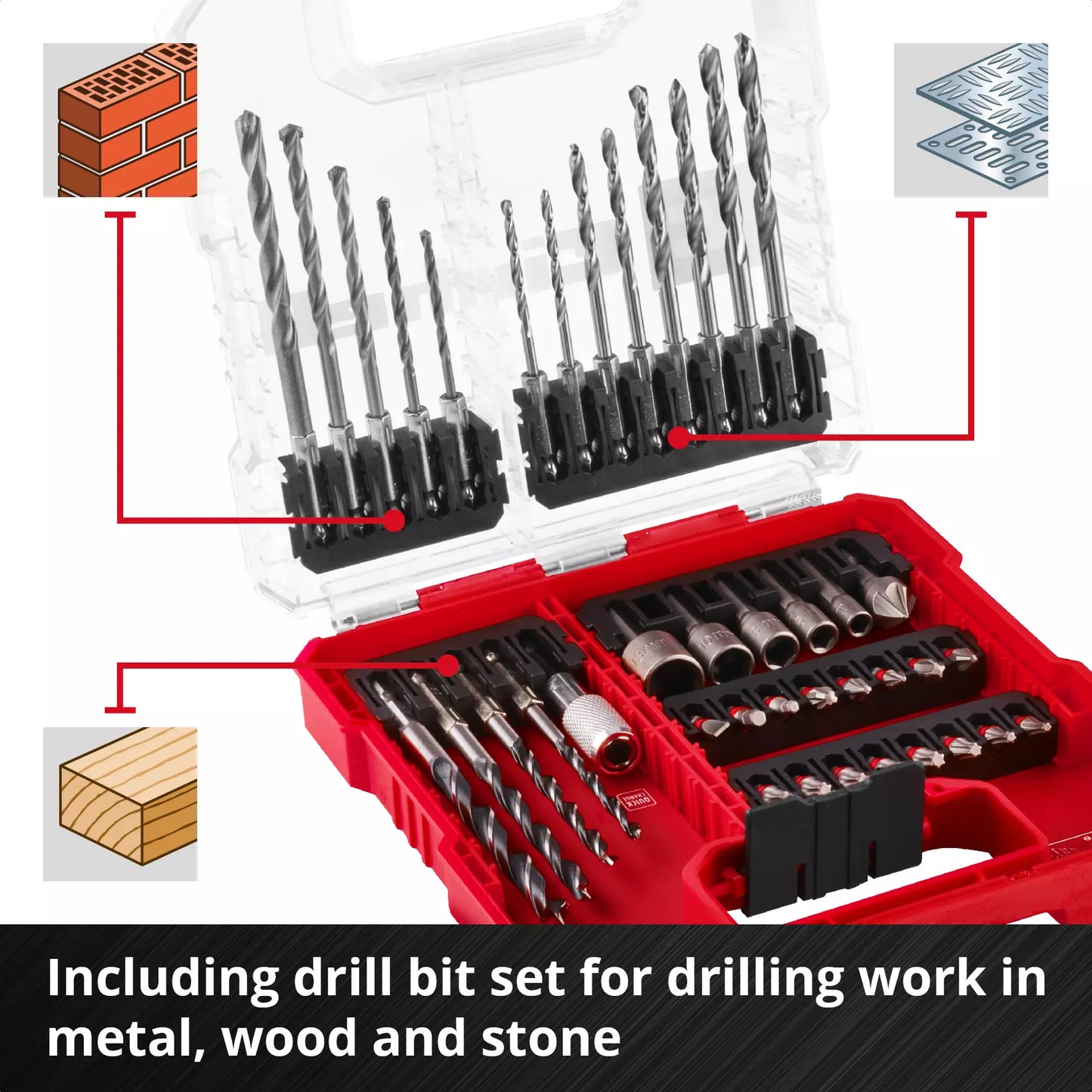 Joc de puntes i broques L-CASE 40pcs LS Einhell 49109053