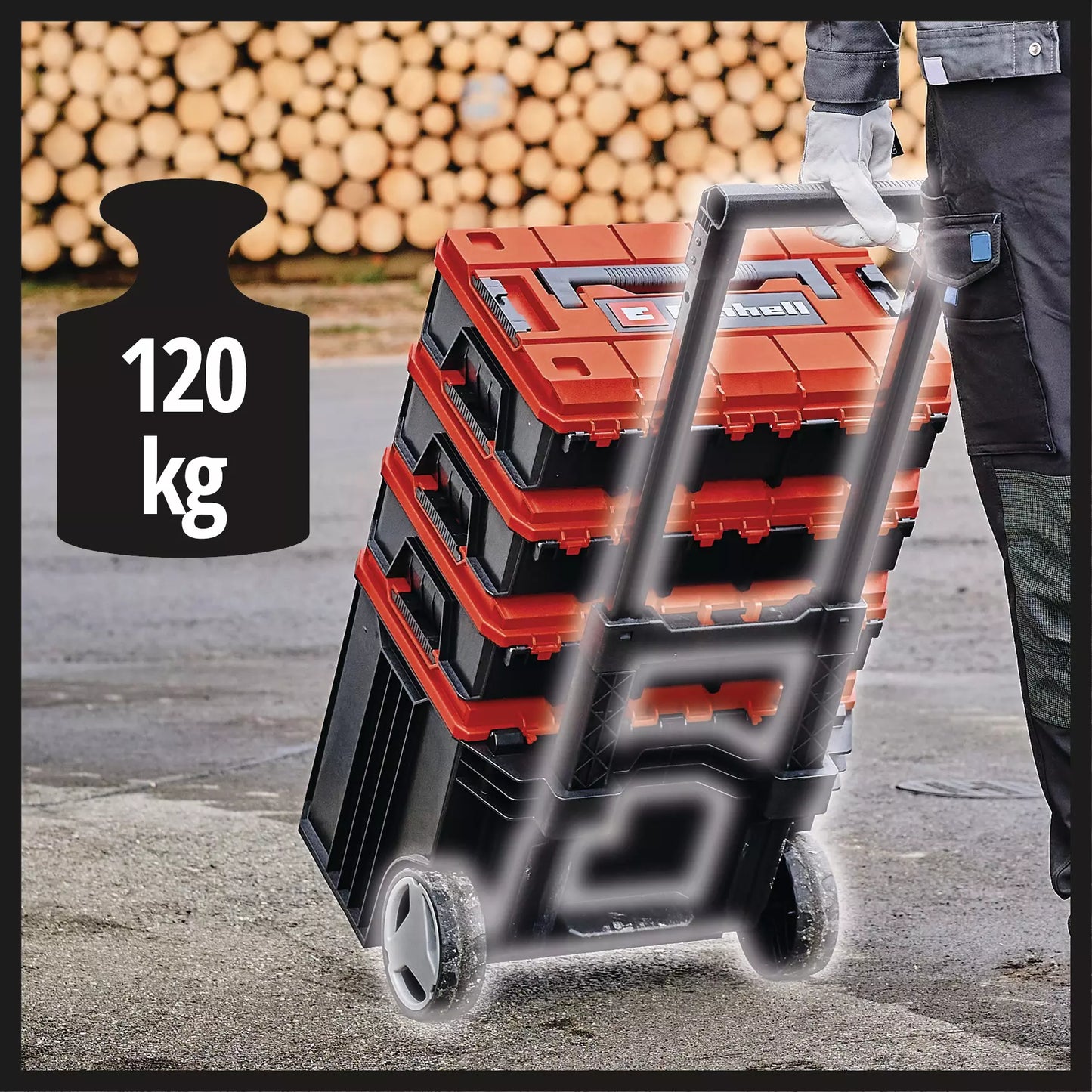 Sistema de maletins amb rodes Einhell E-Case Tower
