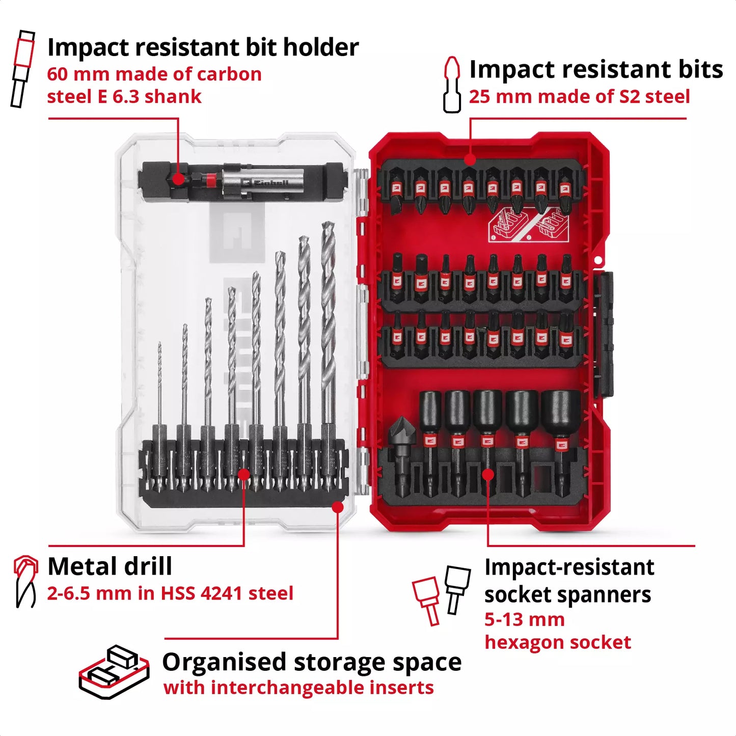 Joc de puntes i broques M-CASE de 39pcs Einhell 49108773