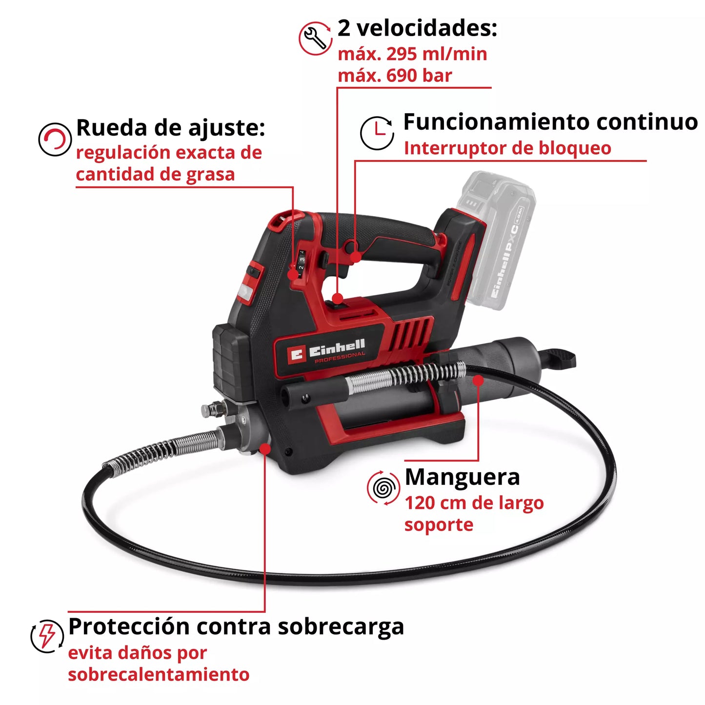 Engreixadora 690 bar 18V TP-GR 18/690 Li - Només Einhell