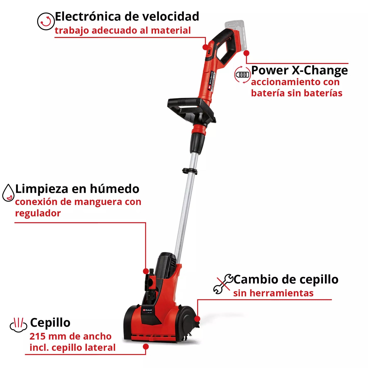 Netejador per a gespa artificial amb bateria de 18V Einhell PICOBELLA 18/215