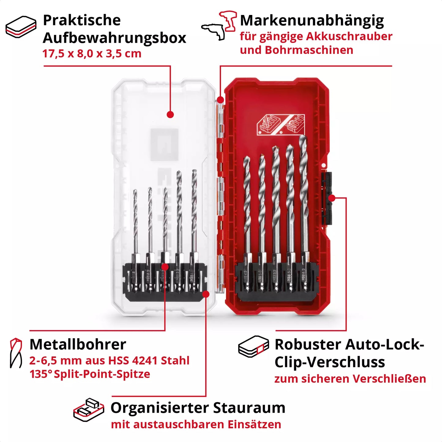 Joc de broques per a metall S-CASE LS de 10pcs Einhell 49108723