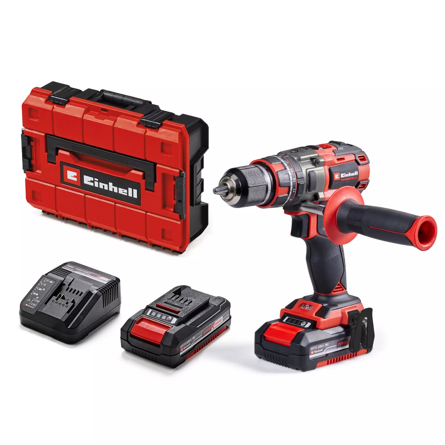 Trepanador percutor 18 V + 2 bateries de 2 Ah + carregador + maletí Einhell TP-CD 18/80 Li-i BL