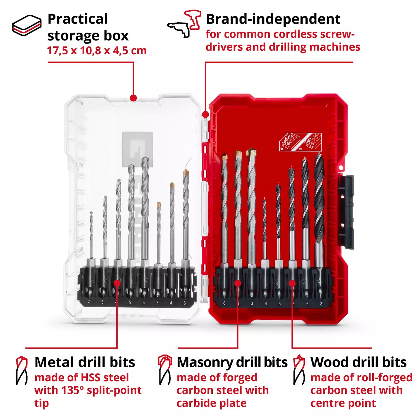 Joc de broques M-CASE LS de 18pcs Einhell 49108953