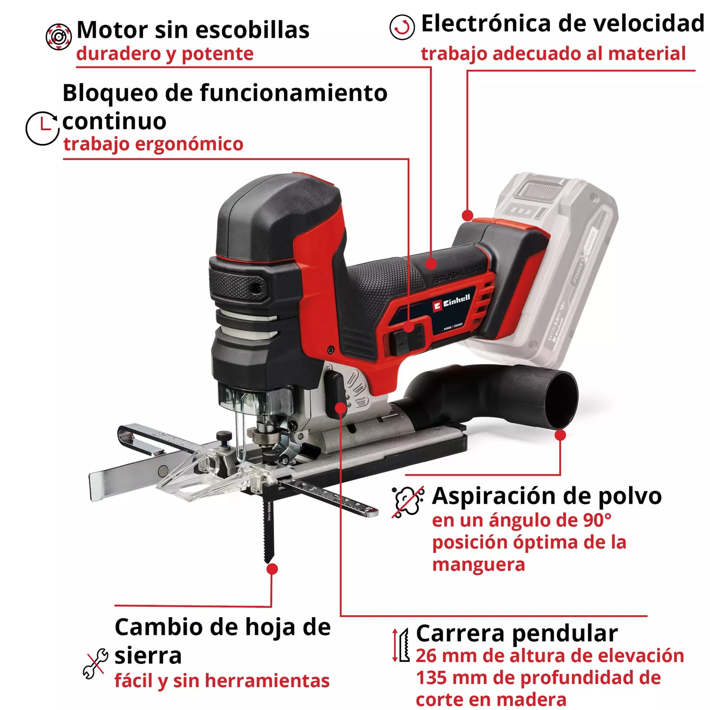 Serra de vaivé de 18V 135mm TP-JST 18/135 Li BL - Solo