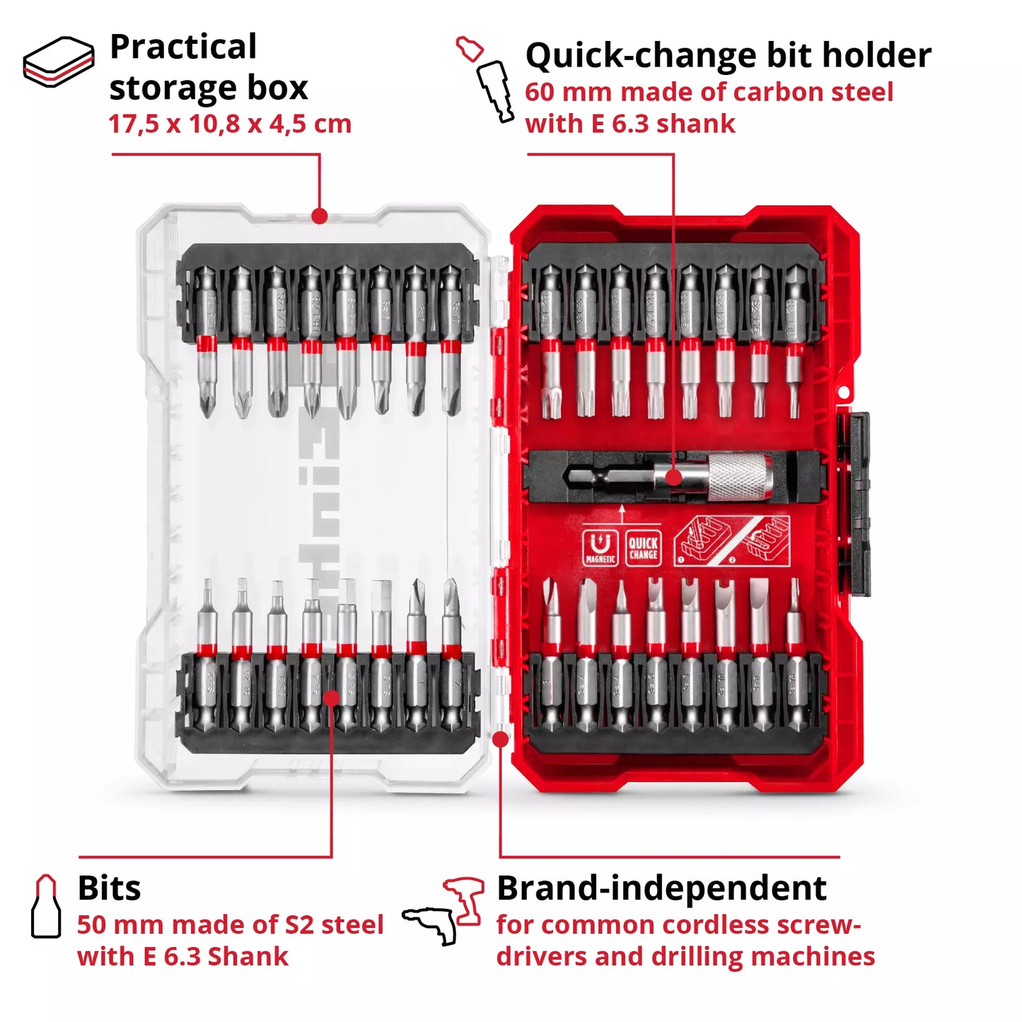Joc de puntes llargues M-CASE LS de 33pcs Einhell 49118903