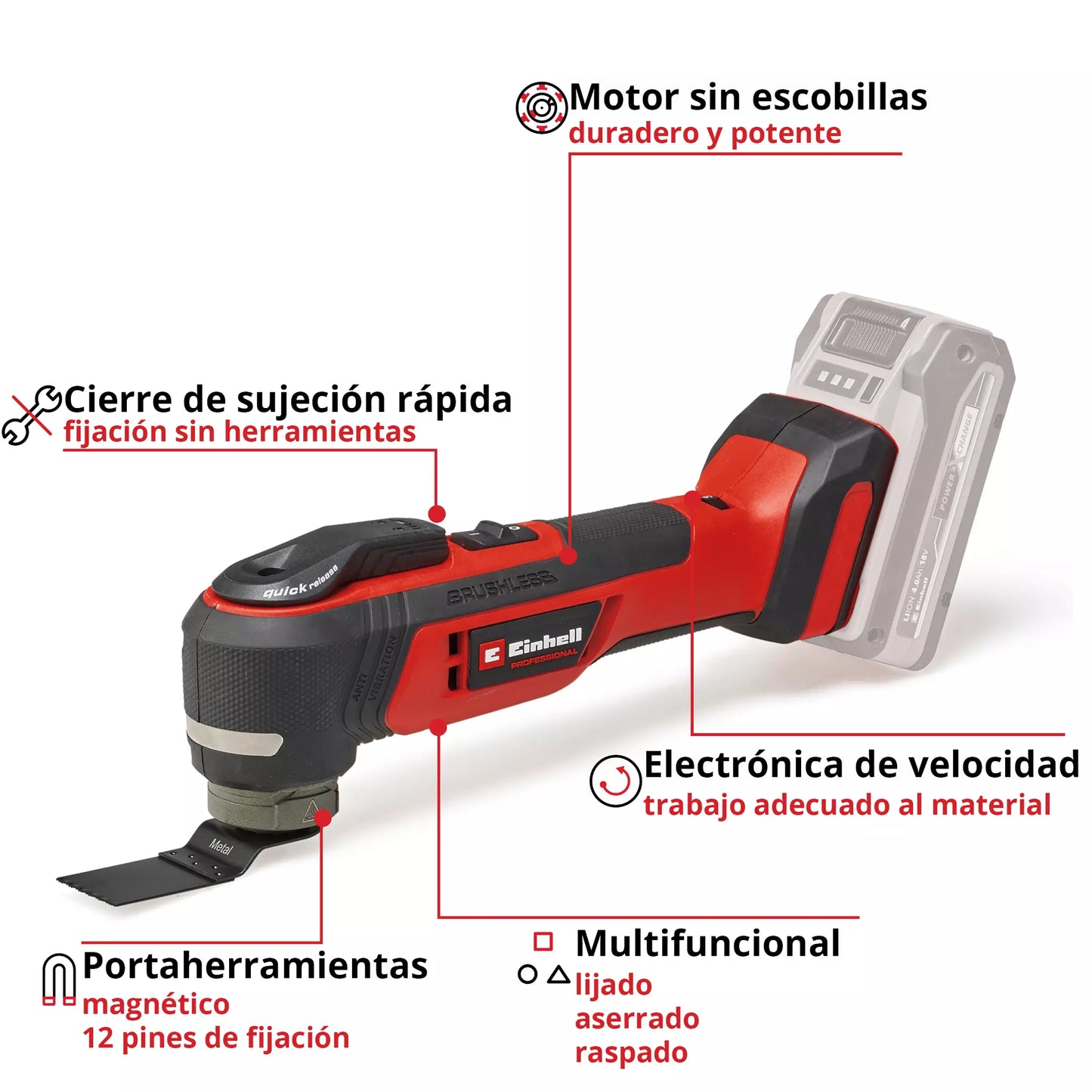 Multieina 18 V de 12 peces Einhell TP-MG 18 Li BL: només eina