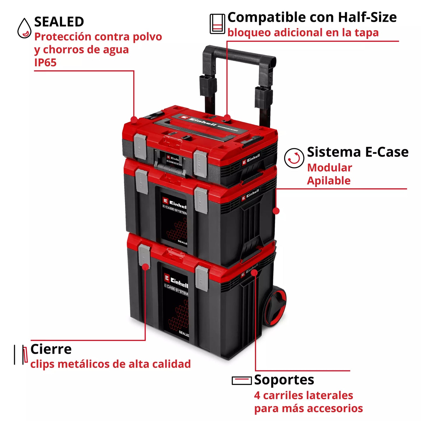 Sistema de maletins amb rodes Einhell E-Case Rolling Workshop SEALED