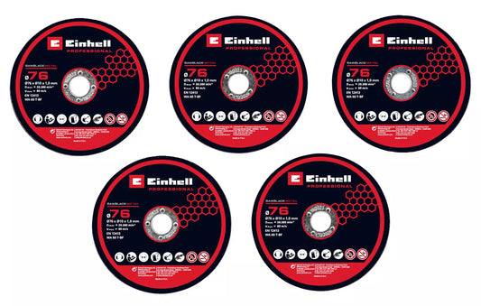 Set de 5 discos de tall de diamant de 76 mm Einhell