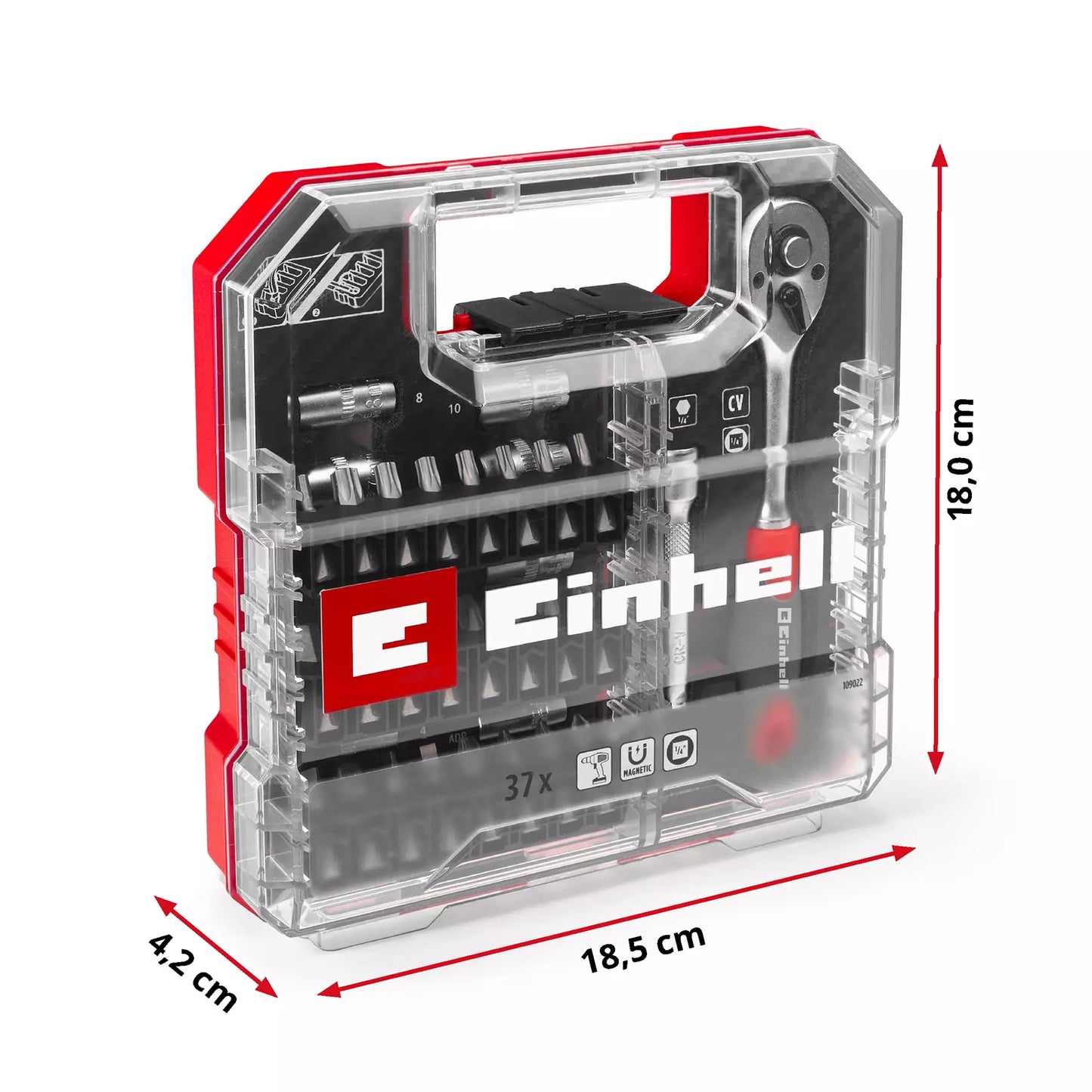 Joc de puntes i vasos L-CASE de 37pcs LS Einhell 49109022
