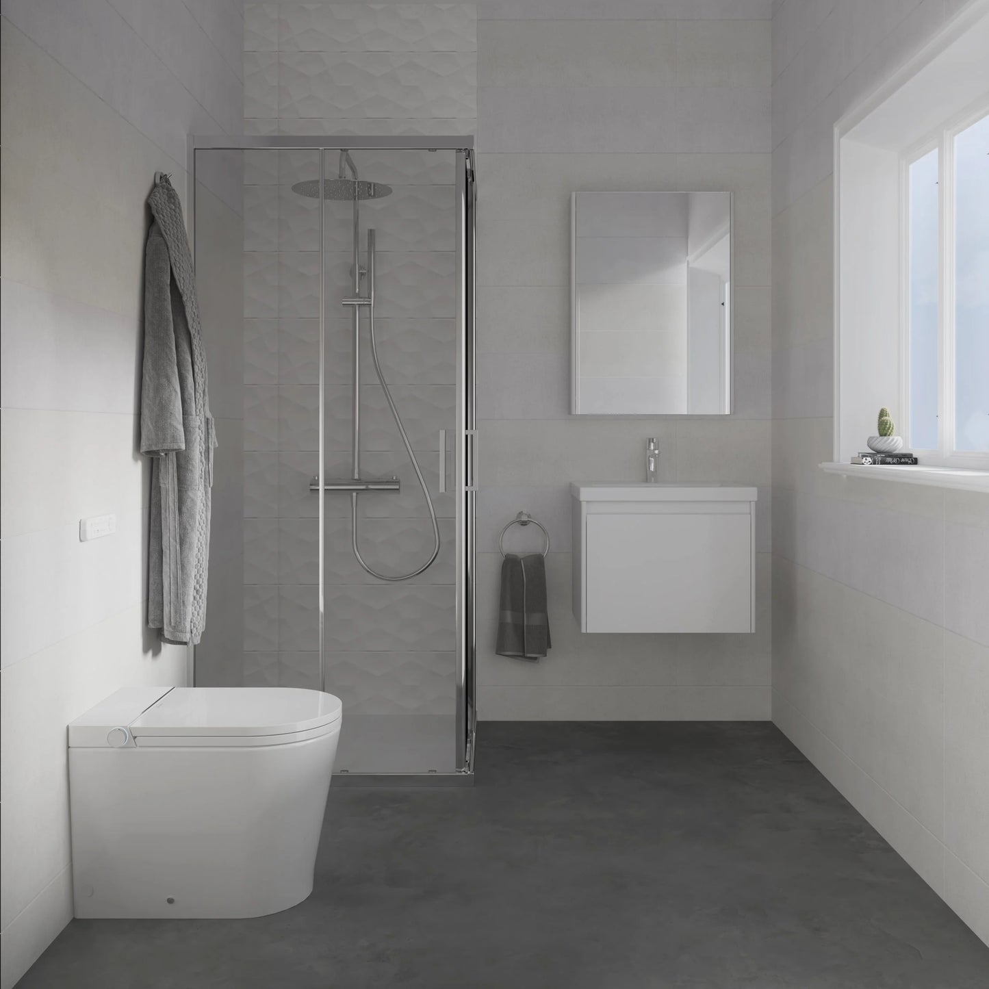 Inodor japonès amb Smart Cleaning Mizubath Rada de terra blanc