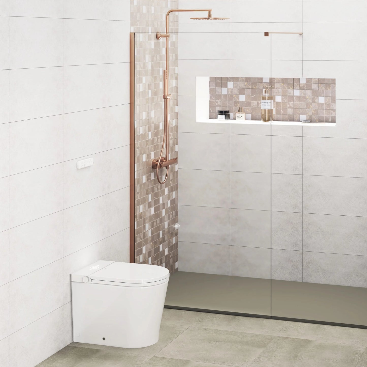 Inodor japonès amb Smart Cleaning Mizubath Rada de terra blanc