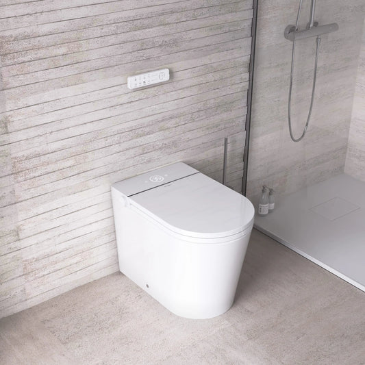 Inodor japonès amb Smart Cleaning Mizubath Rada de terra blanc