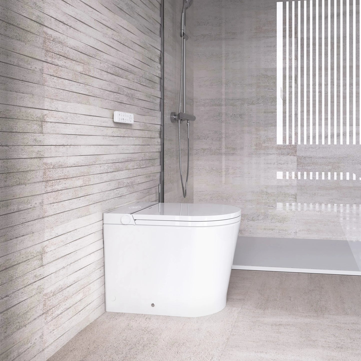 Inodor japonès amb Smart Cleaning Mizubath Rada de terra blanc