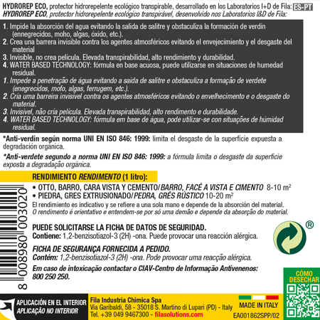 Garrafa de protecció hidròfuga ecològica, 1 L Fila HYDROREP ECO