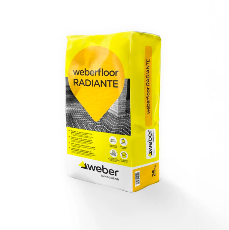 Morter autoanivellant ràpid per a calefacció radiant 25kg Weberfloor RADIANT