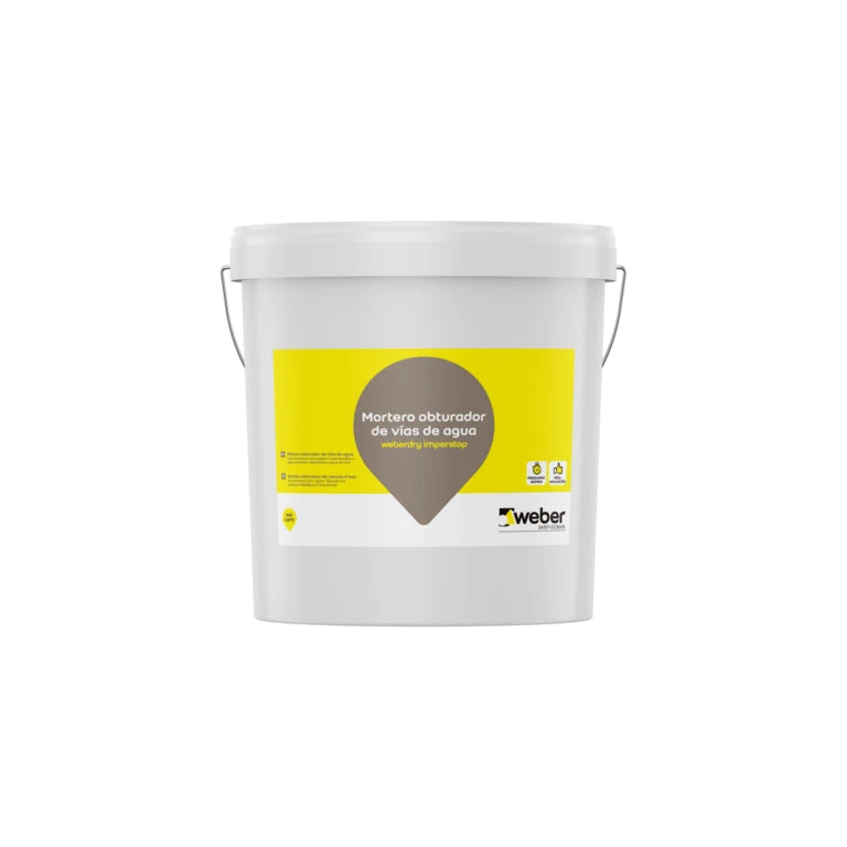 Morter monocomponent obturador de vies i fugues d'aigua 5kg Weberdry IMPERSTOP