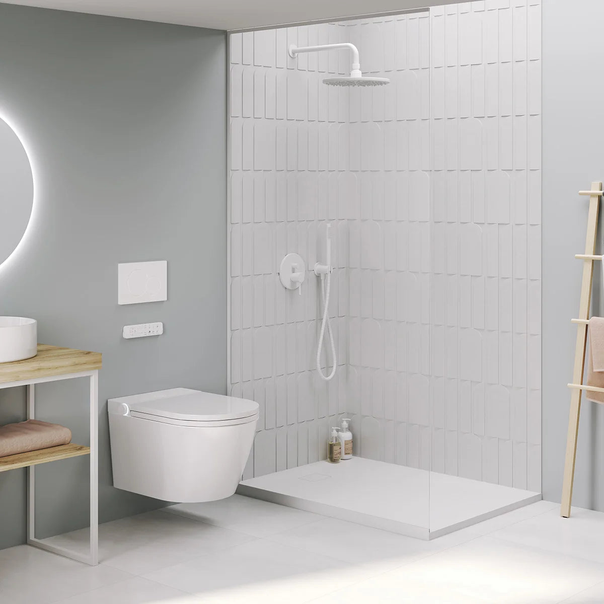 Inodor japonès amb Smart Cleaning Mizubath Rada suspès blanc