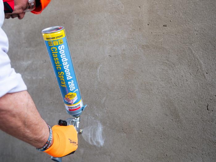 Kit de 5 pots d’adhesiu Soudabond 265 + pistola + netejador Sistema Click&Spray Soudal
