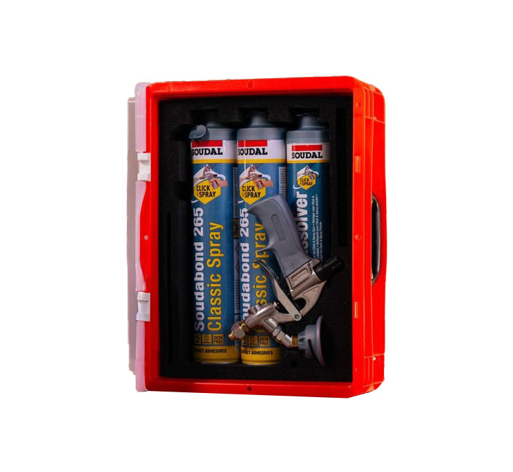Kit de 5 pots d’adhesiu Soudabond 265 + pistola + netejador Sistema Click&Spray Soudal