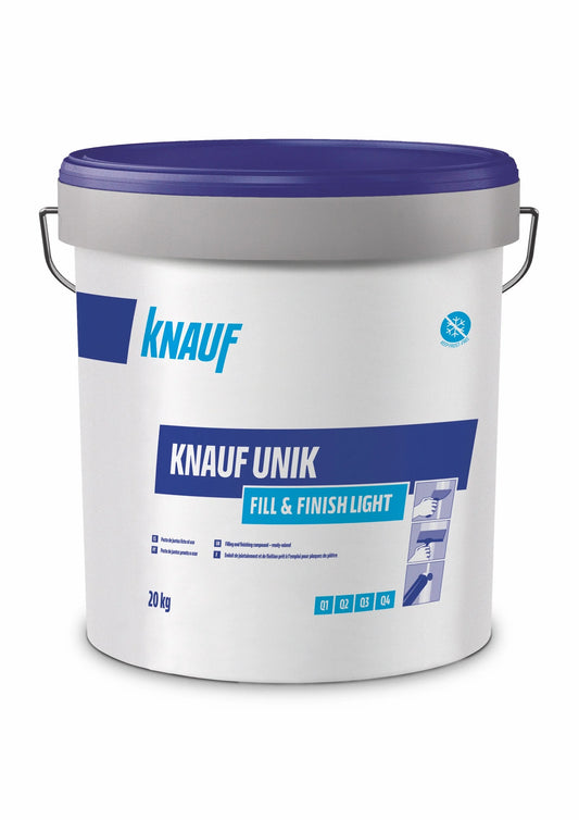 Pasta de juntes i d’acabat alleugerida llesta per utilitzar 20kg Knauf Unik Fill & Finish Light