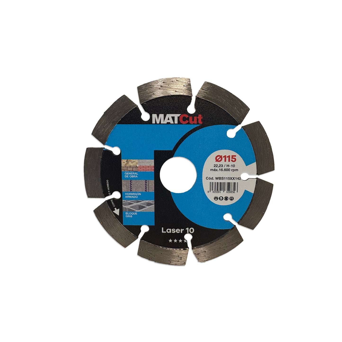 Disc de diamant Laser 10 MATcut 115 mm Mussol
