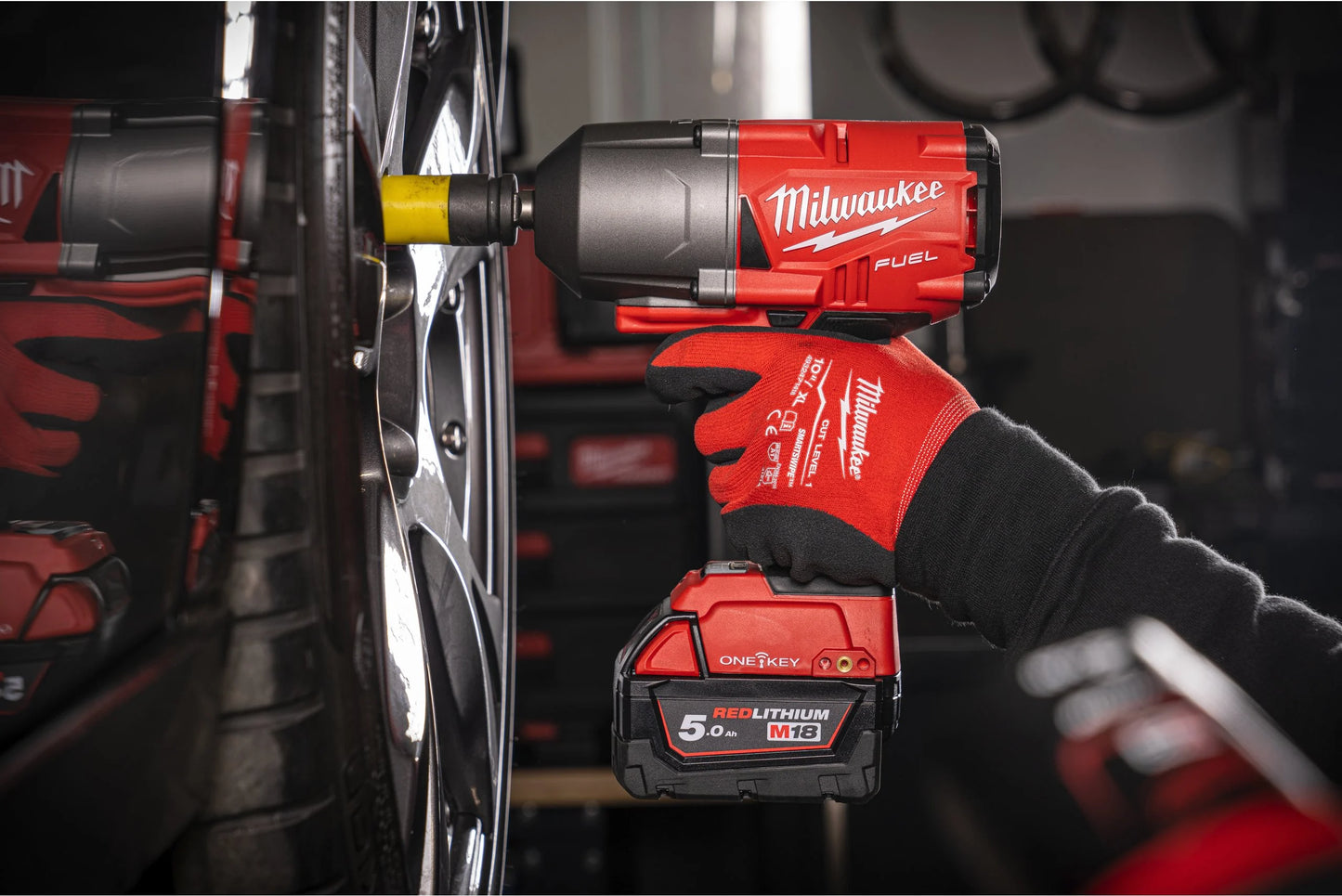 Clau d’impacte M18 FUEL ONE-KEY d’1/2" + 2 bateries de 5 Ah + carregador + maletí Milwaukee M18 ONEFHIWF12-502X