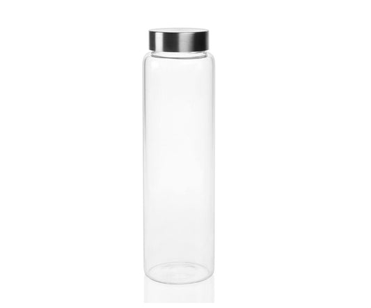 Ampolla de vidre amb tapa d’acer inoxidable 1L Andrea House