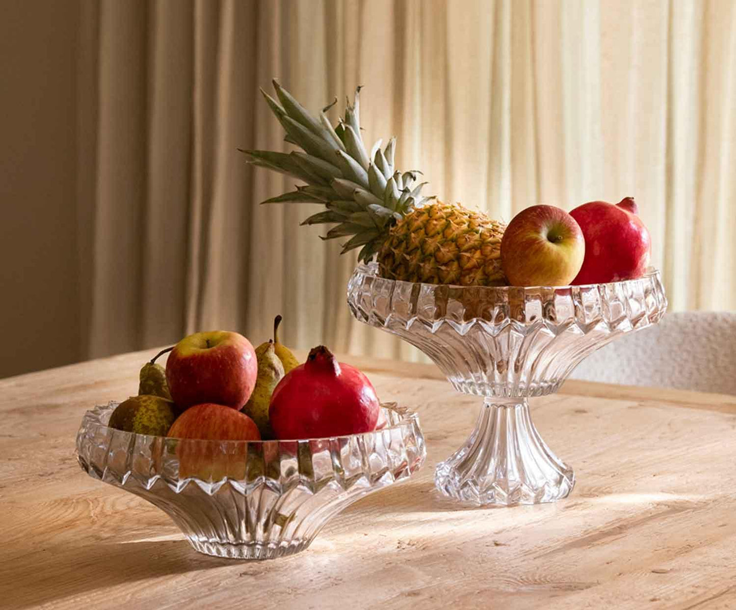 Fruiter clàssic de vidre tallat Ø31x12cm Andrea House