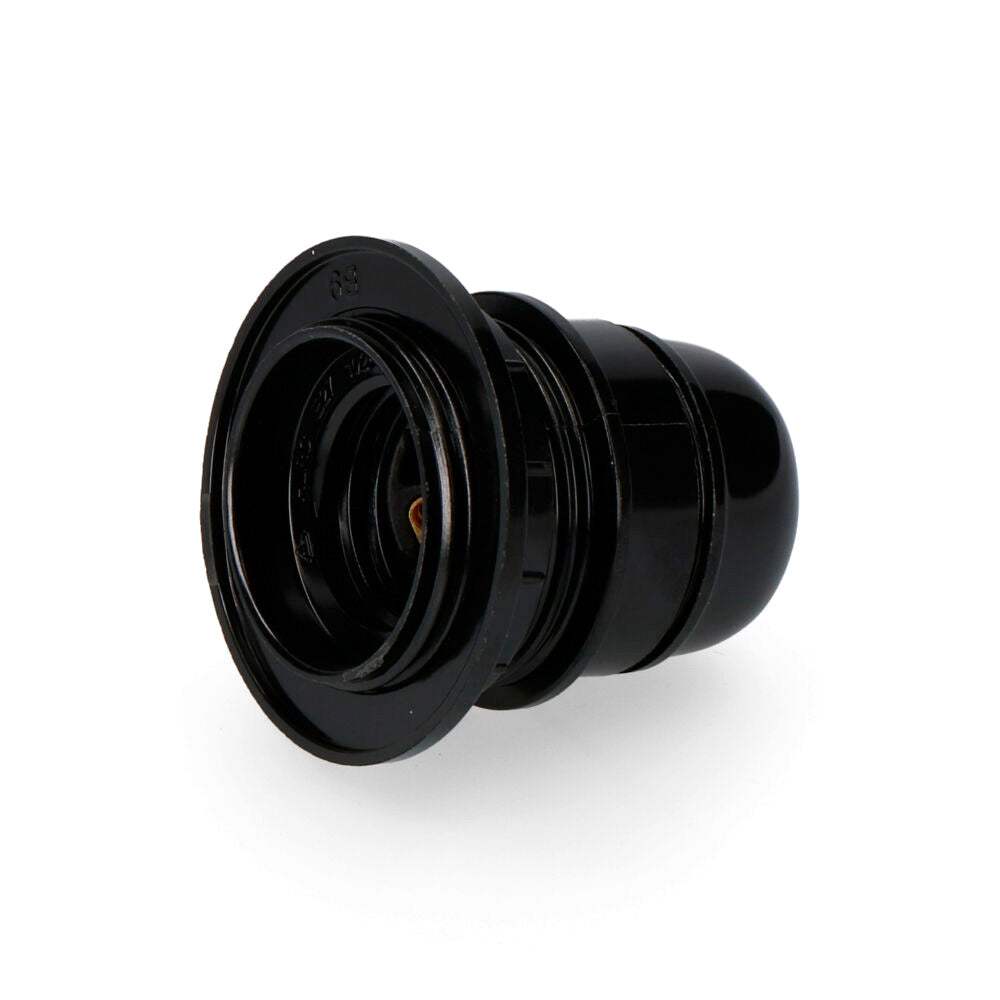 Portalàmpades semiroscat E-27 homologat + volandera negra EDM