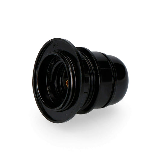 Portalàmpades semiroscat E-27 homologat + volandera negra EDM