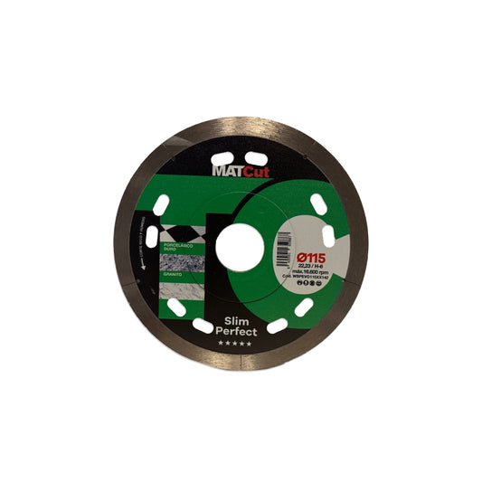 Disc continu de diamant per a gres porcel·lànic Slim Perfect MATcut 115 mm Mussol