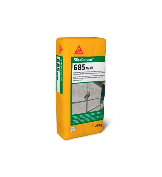 Morter mineral per a rejuntat ceràmic en façanes, SATE i piscines SikaCeram-685 Wall 25kg Sika
