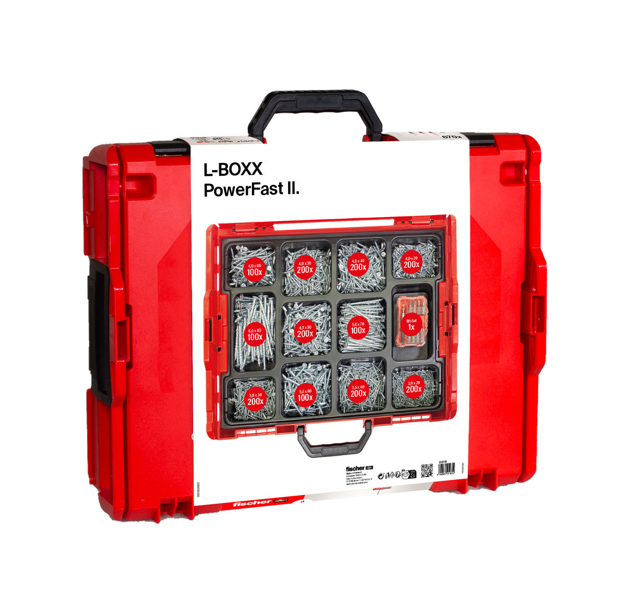 Kit PowerFast II L-BOXX 102 1.800 cargols + set ProfiBit de 10 unitats Fischer