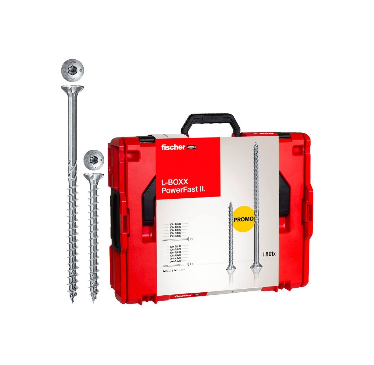 Kit PowerFast II L-BOXX 102 1.800 cargols + set ProfiBit de 10 unitats Fischer