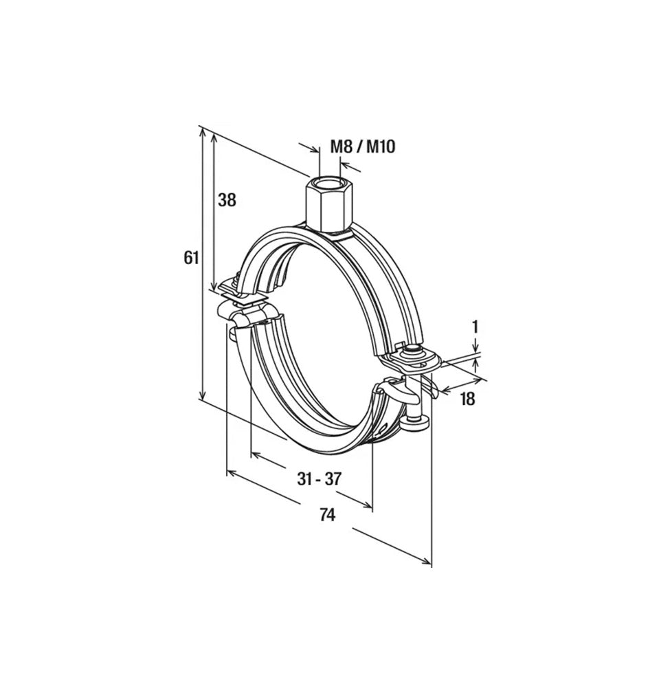 Abraçadora per a canonades FRS-L 31-37 M8/M10 Universal Fischer