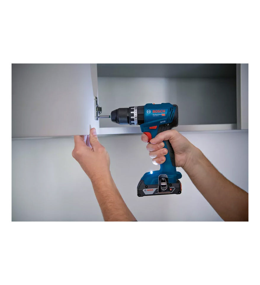 Trepant percutor amb bateria 18 V 45 Nm + 2 bateries de 2 Ah + carregador + maletí Bosch GSB 18V-45
