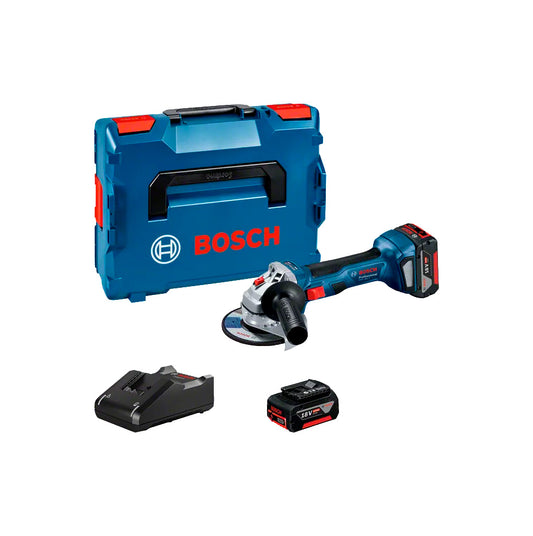 Amoladora de 125 mm amb 2 bateries de 4 Ah + carregador + maletí Bosch GWS 18V-7