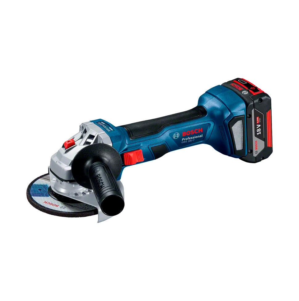 Amoladora de 125 mm amb 2 bateries de 4 Ah + carregador + maletí Bosch GWS 18V-7