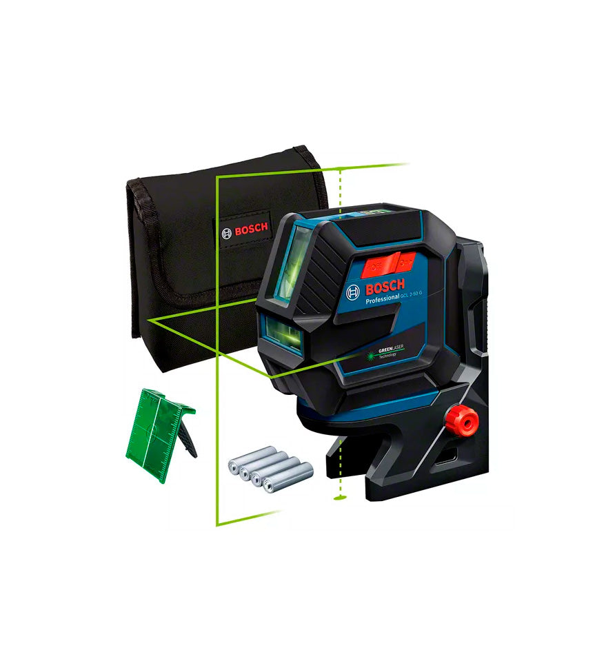Nivell làser de dues línies verdes 10 m Bosch GCL 2-50 G