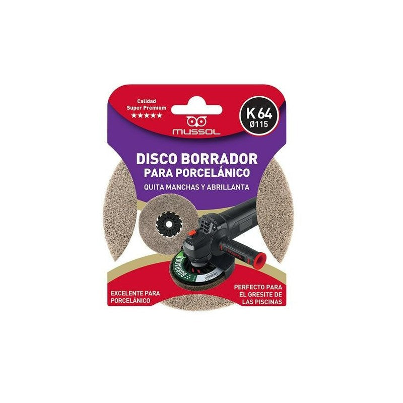 Disc esborrador per a gres porcel·lànic K64 115 mm Mussol