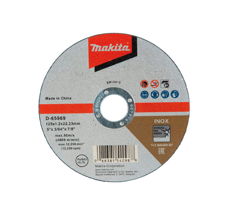 Caixa de 10 discs de tall per a inox de 125mm Makita D-65969-10